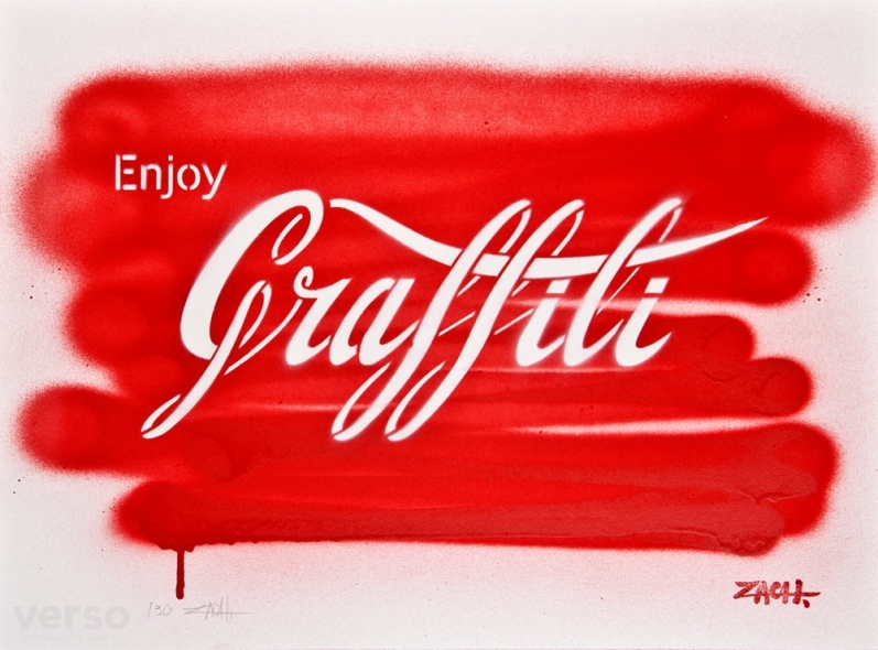 Enjoy Graffiti Hand Sprayed Original by Ernest Zacharevic