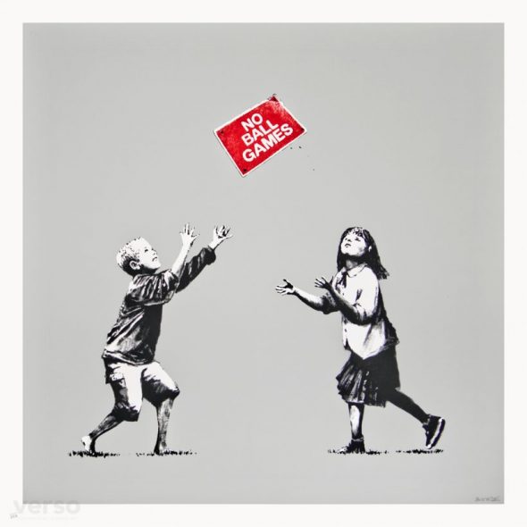No Ball Games (Grey) Print by Banksy